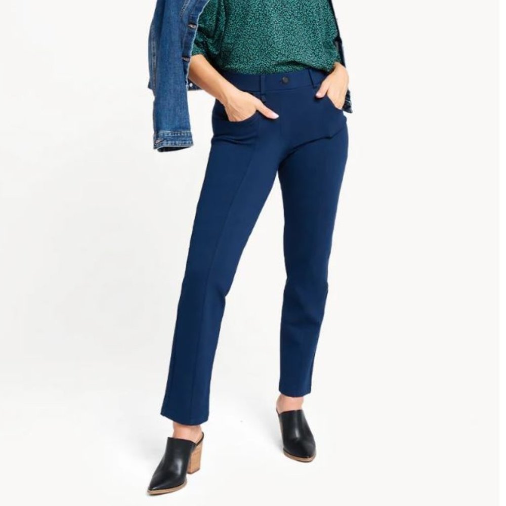 Betabrand DPYP Slim Tapered Chino Cobalt Medium NWOT